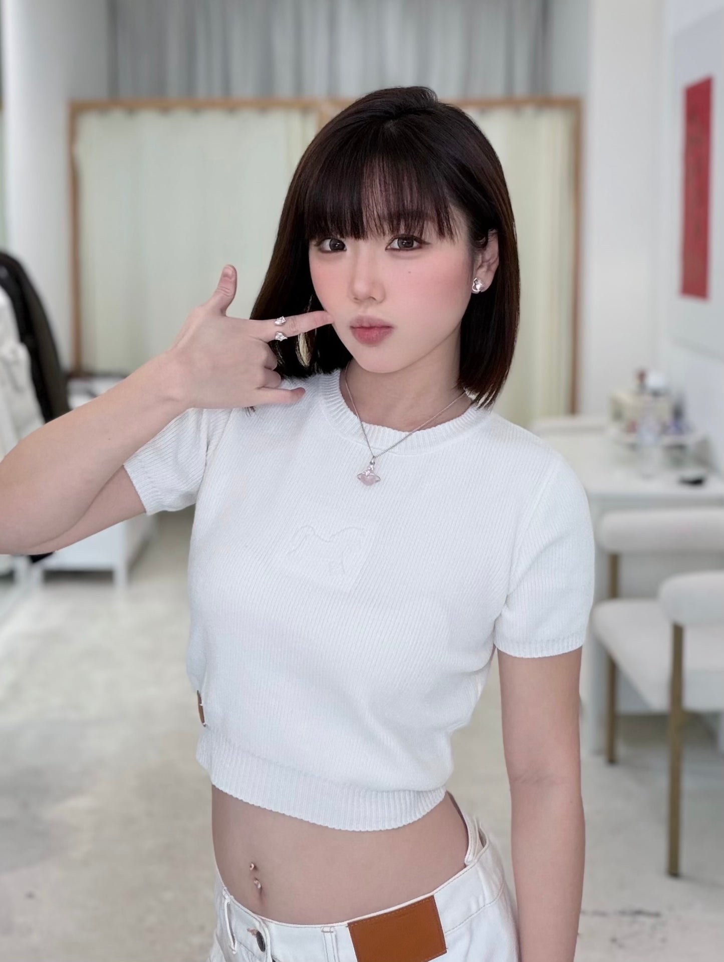 NAWS MILK WHITE PONY KNIT TEE