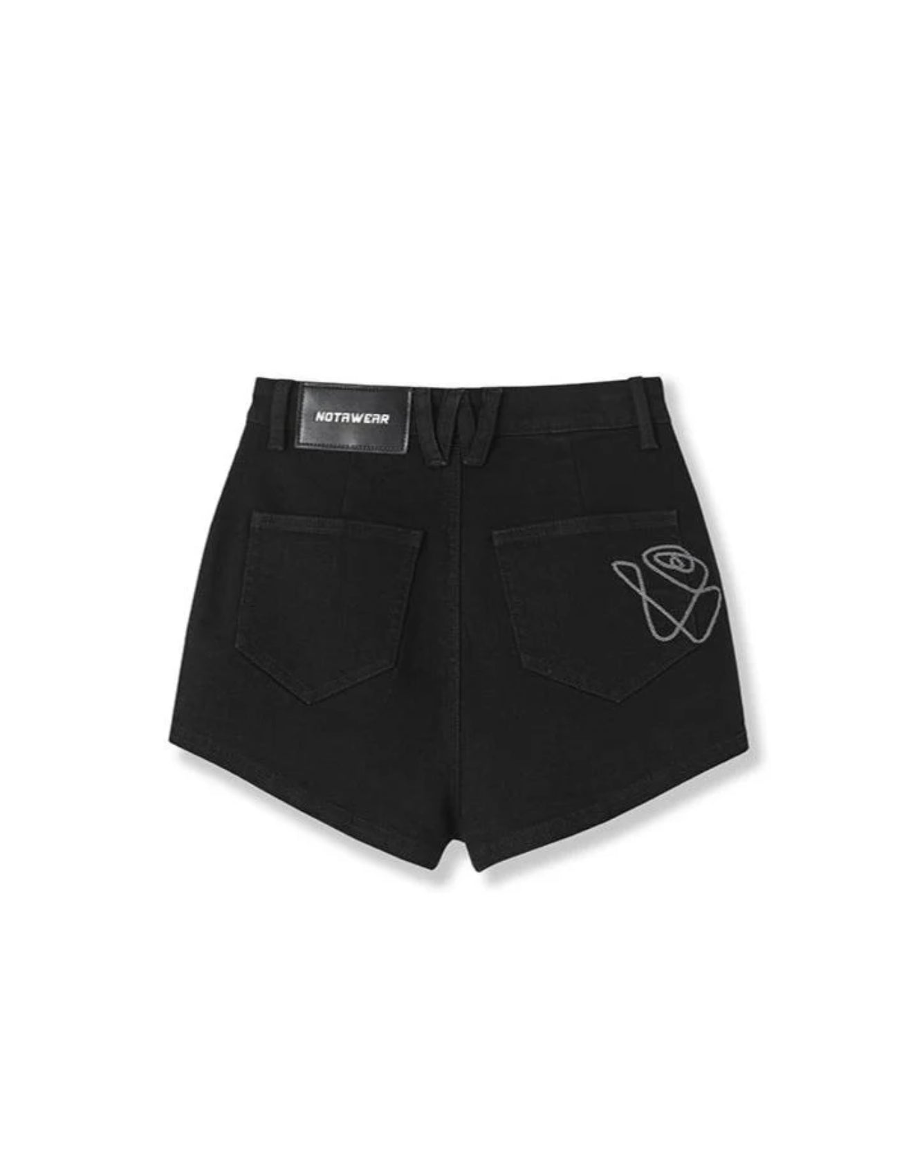 NAWS HIGH WAIST BLACK DENIM SHORTS