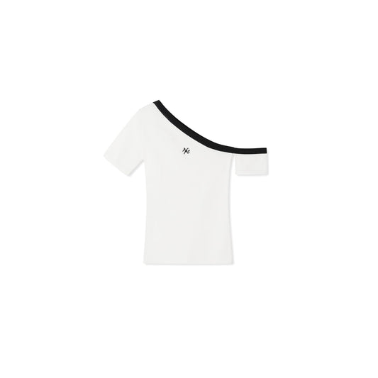 NAWS GARDENIA WHITE SCULPTURAL GRAPHIC TEE
