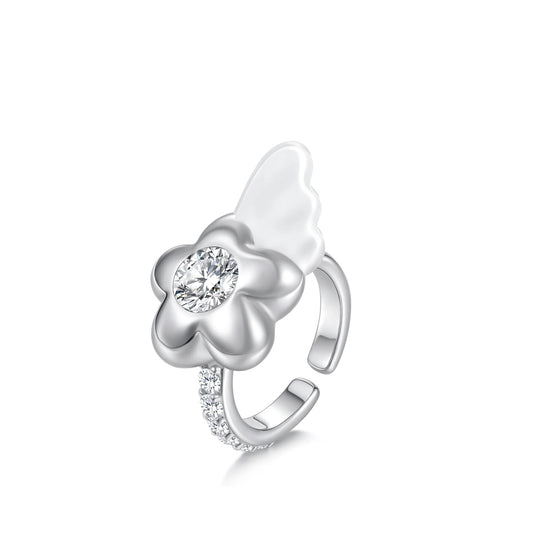 Poem Floral Sigil Winged Ring