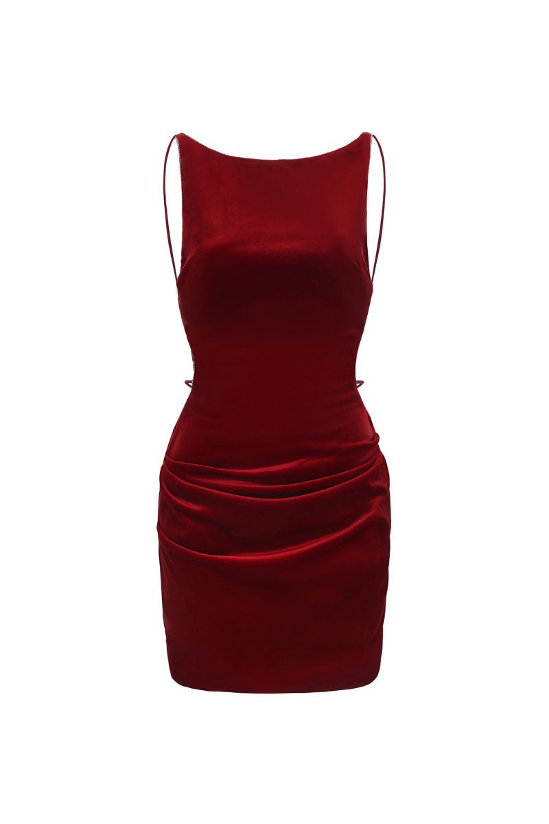 Nana Jacqueline Lucia Velvet Dress (Red)