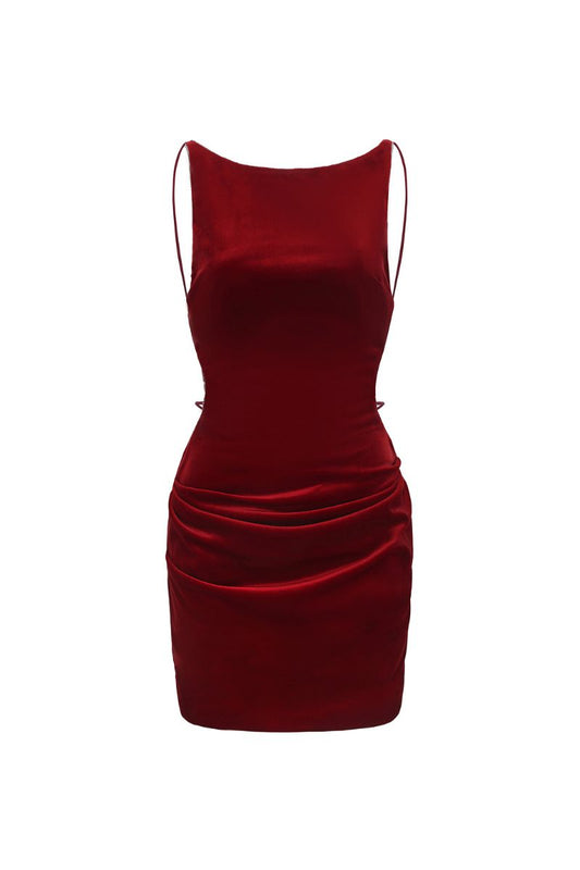Nana Jacqueline Lucia Velvet Dress (Red)