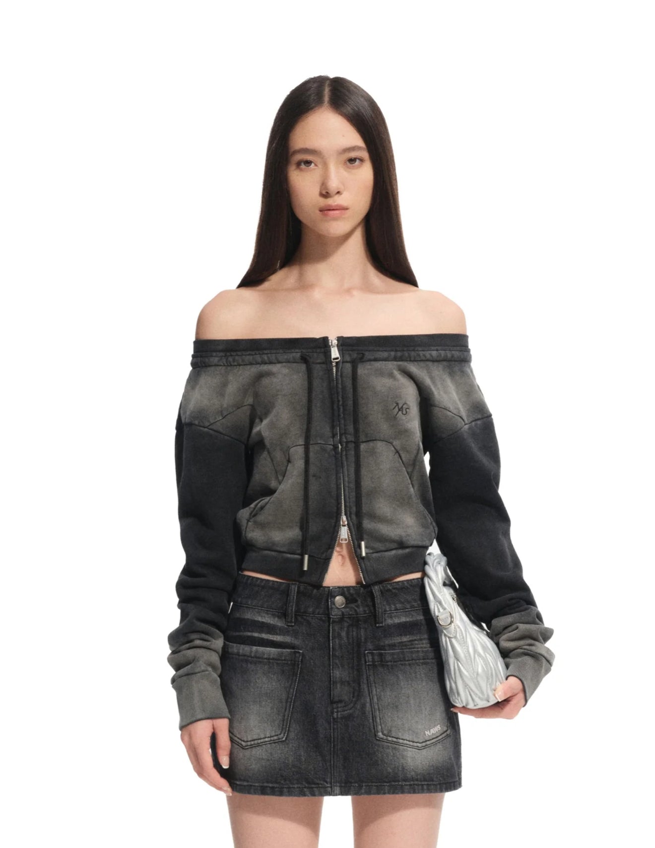 NAWS INK OFF-SHOULDER HOODIE