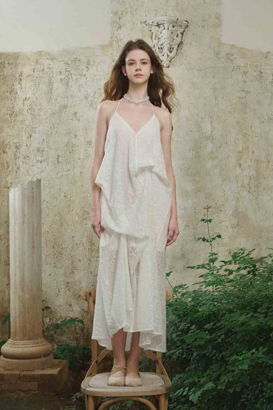 Crow Crew V-neck pleated camisole dress
