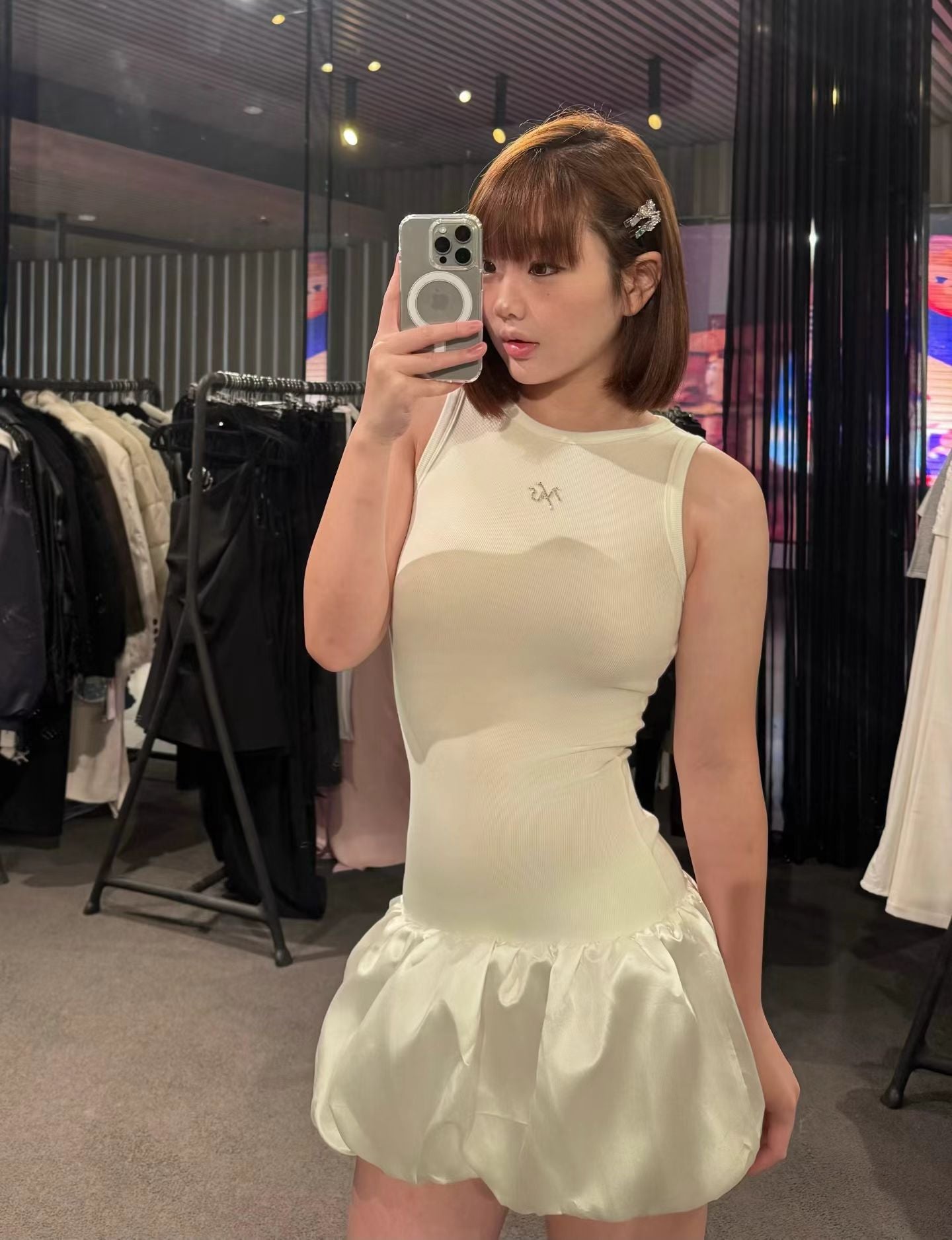 NAWS WHITE 3-CARAT BUD DRESS