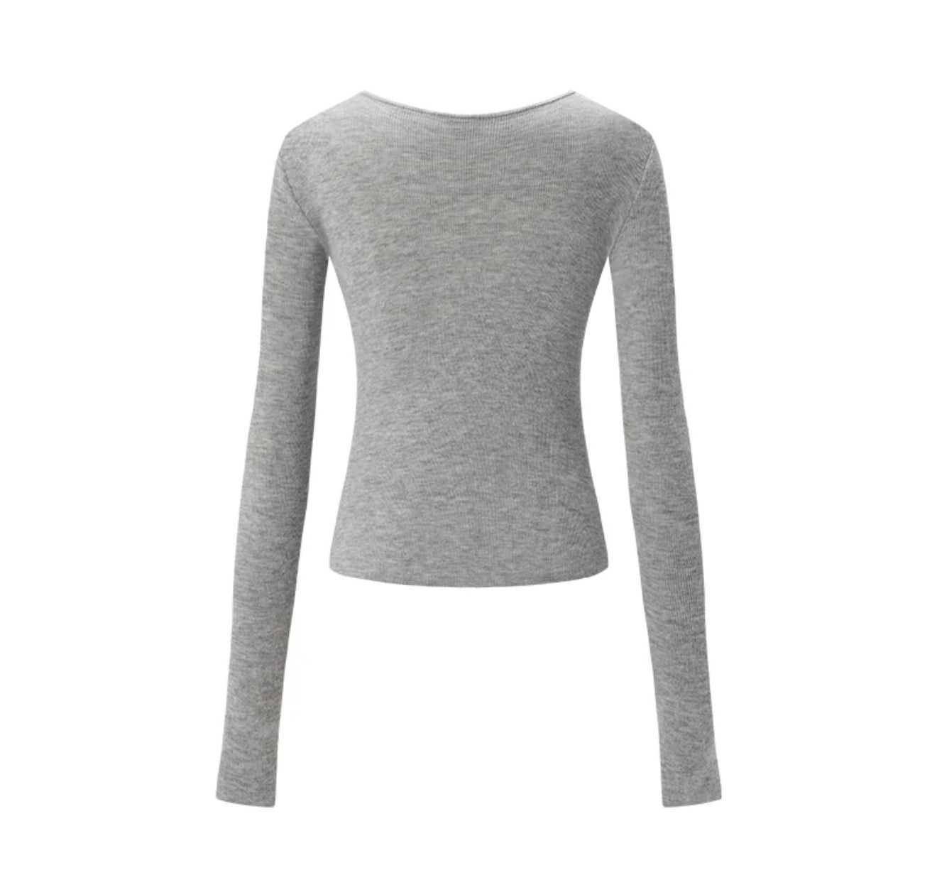 NAWS GRAY TWISTED HENLEY COLLAR KNITWEAR TOP