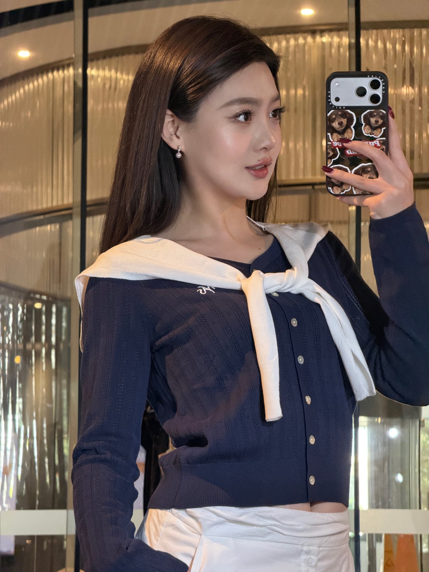 NAWS INDIGO BLUE DURO SHAWL KNIT CARDIGAN