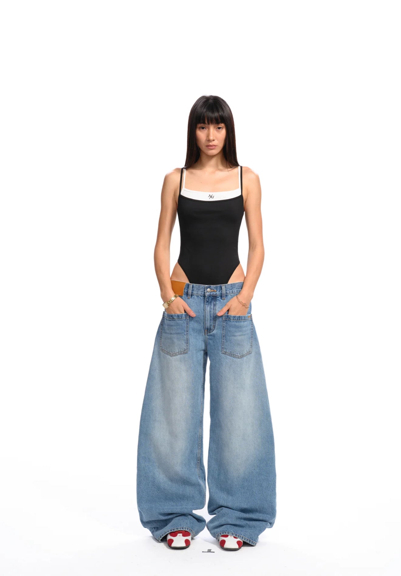 NAWS BLUE CERAMIC DENIM SACK JEANS