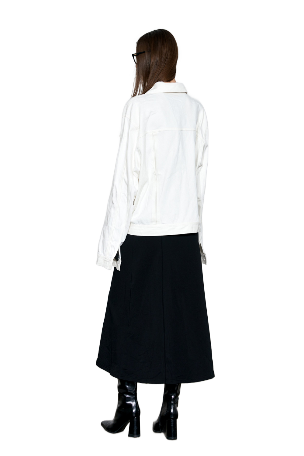 YJ1 OVERSIZED DENIM JACKET IN WHITE
