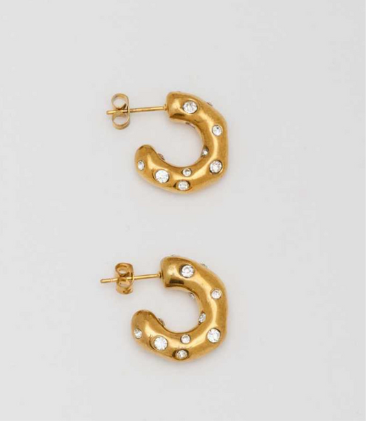 GULLOO golden hoops with crystal