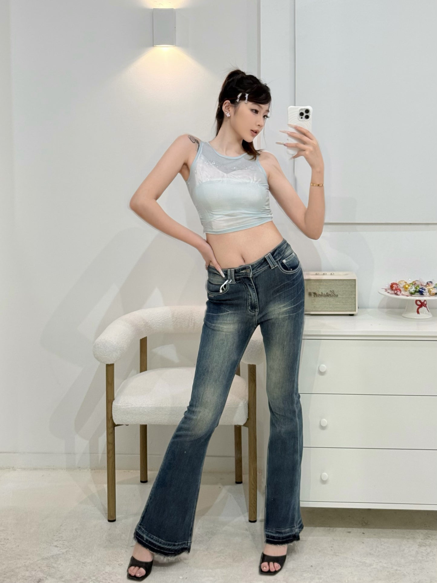 NAWS +5CM MODEL JEANS DARK BLUE