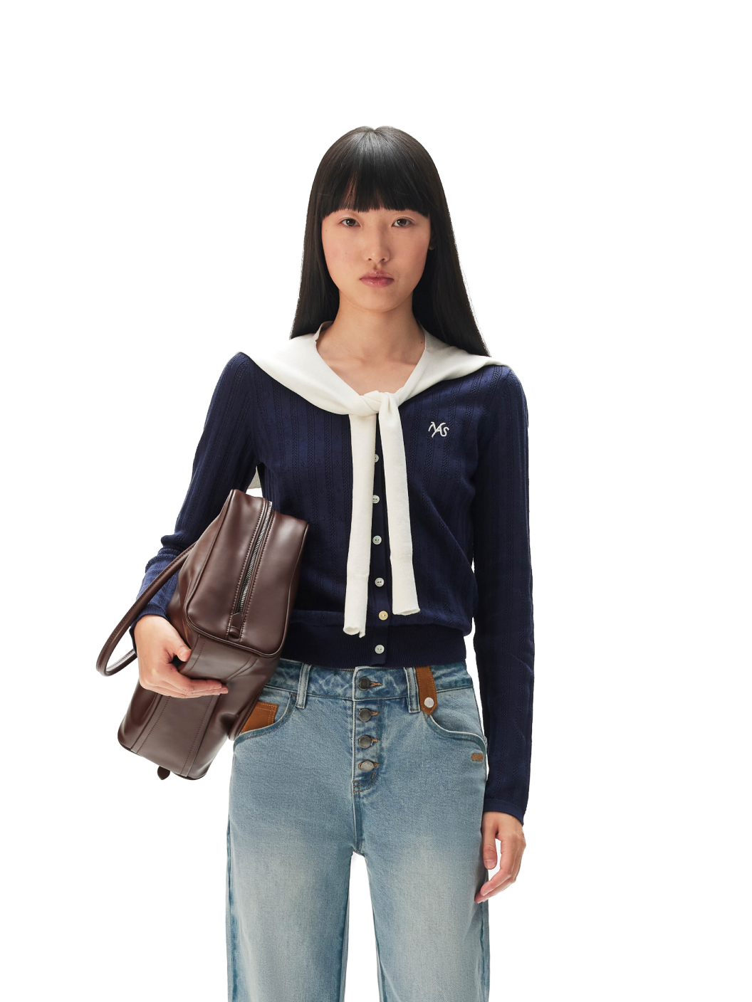 NAWS INDIGO BLUE DURO SHAWL KNIT CARDIGAN