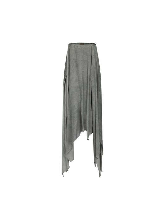 ELYWOOD BLUE-GREEN WIND CHIME TASSEL MIDI SKIRT