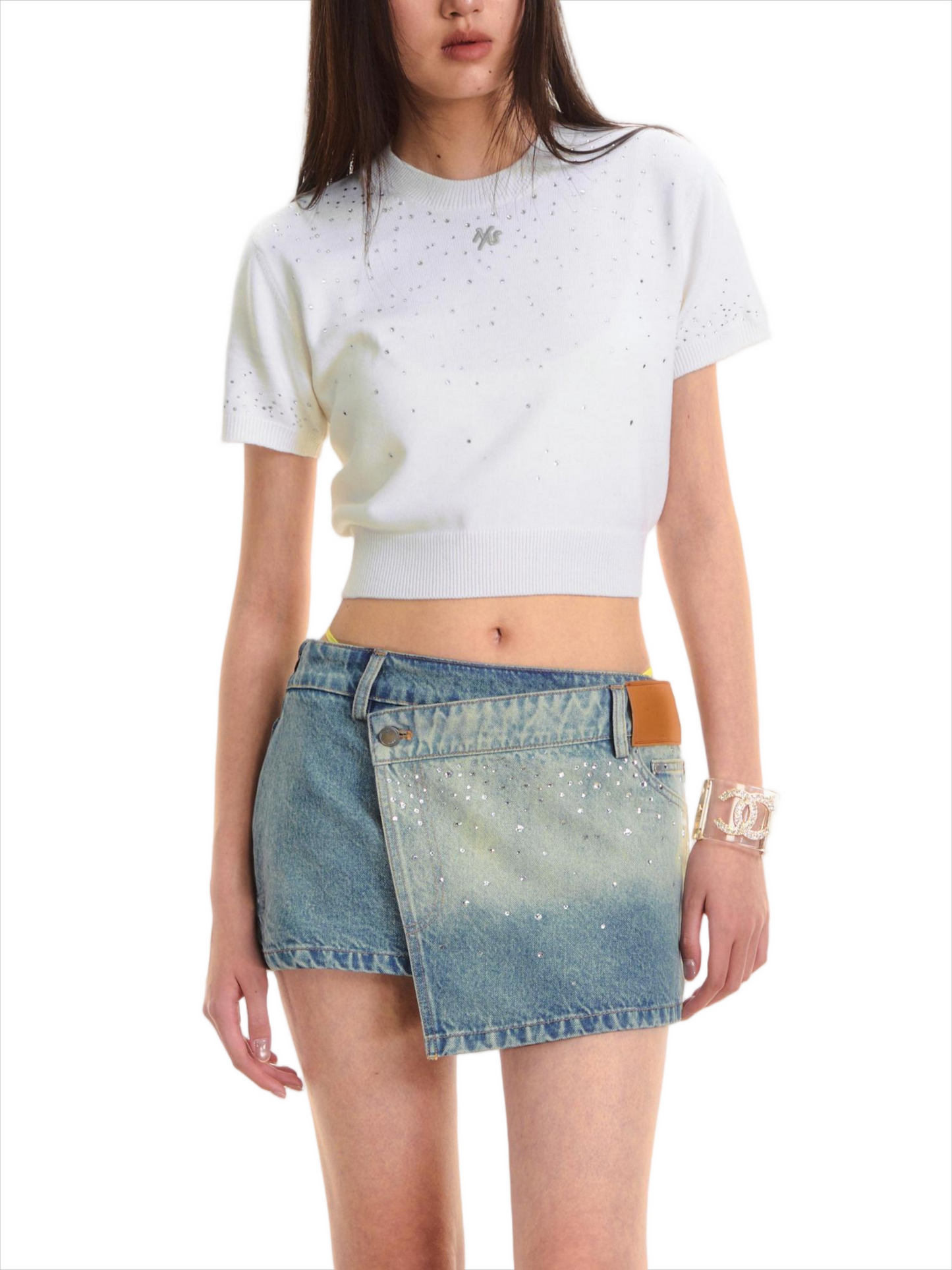 NAWS 5-CARAT ORIGAMI DENIM SKIRT
