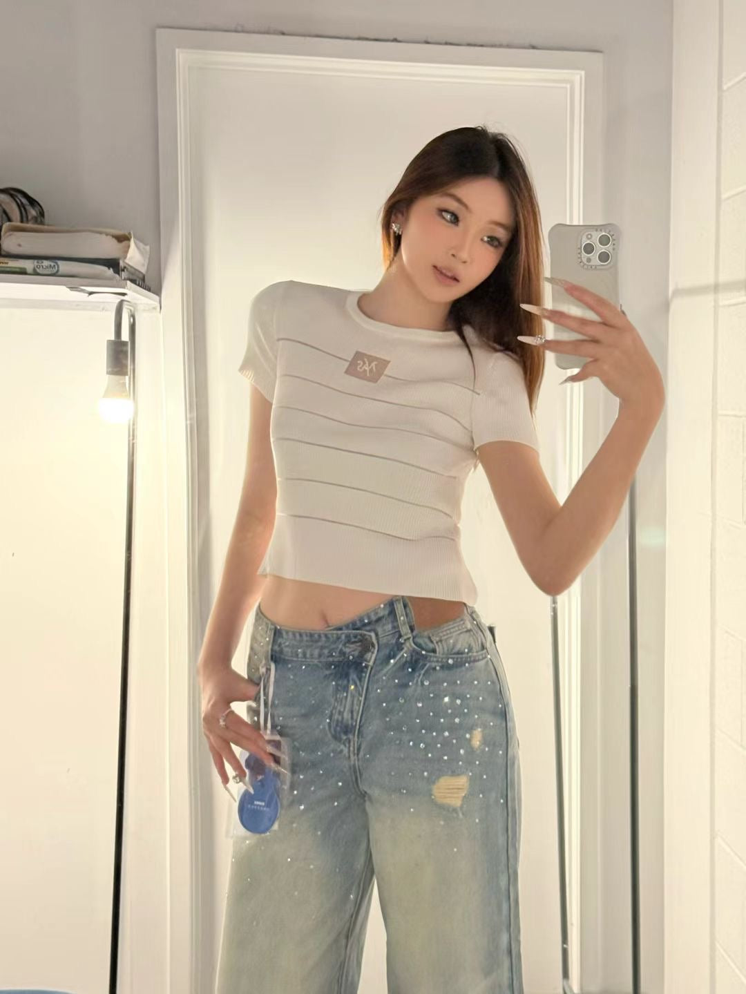 NAWS WHITE 3-CARAT ICE-KNIT TEE