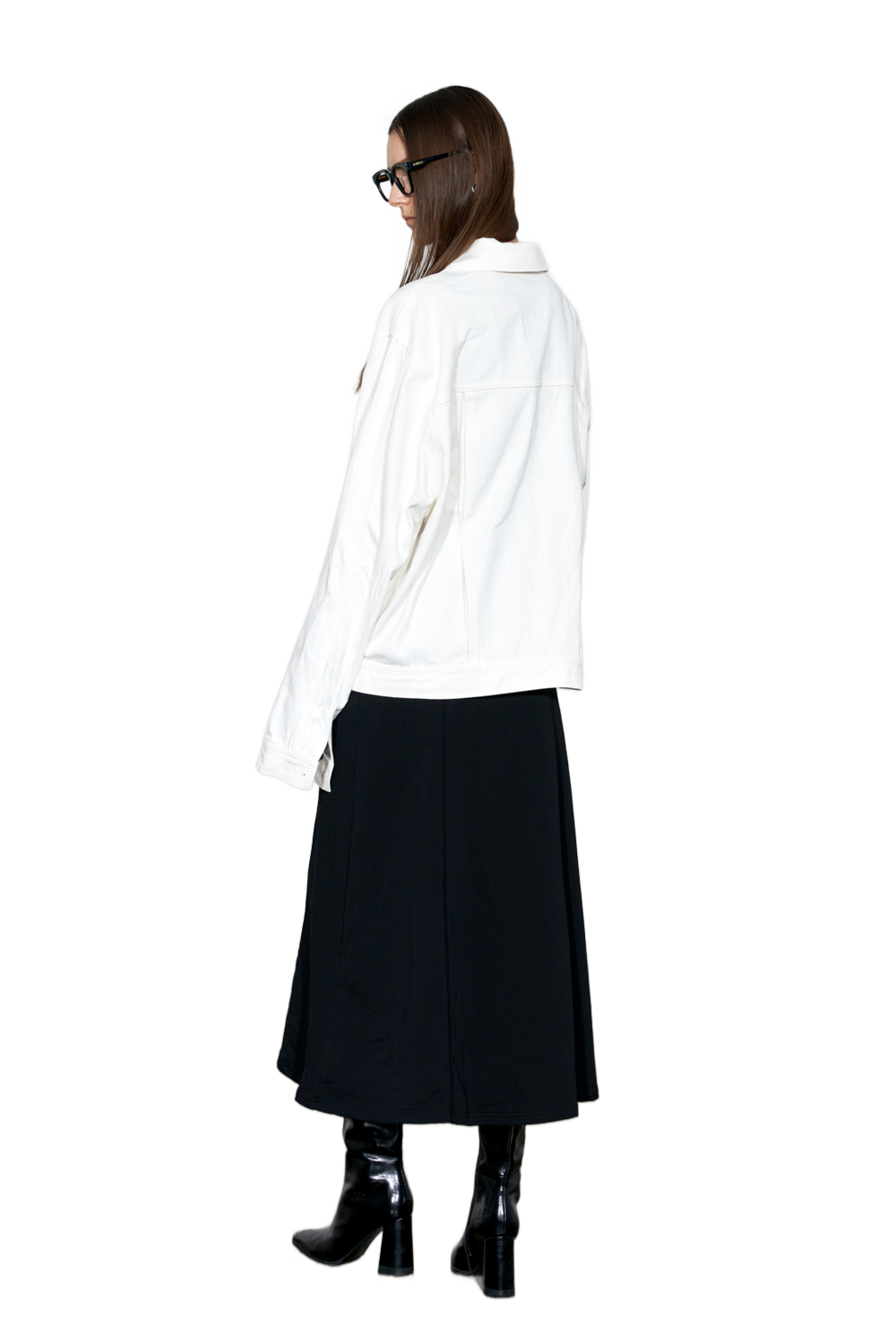 YJ1 OVERSIZED DENIM JACKET IN WHITE