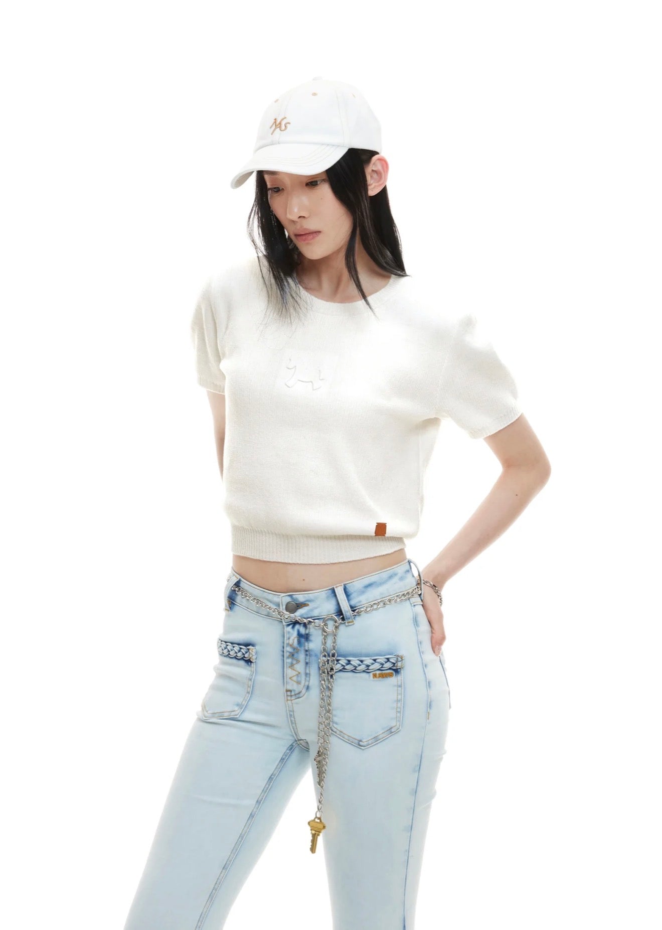 NAWS MILK WHITE PONY KNIT TEE