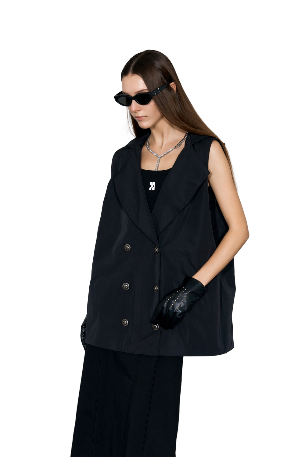 YJ1 HOODED DOUBLE-BREASTED WAISTCOAT