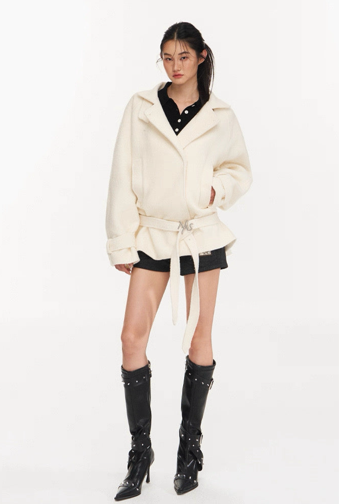 NAWS white wool coat