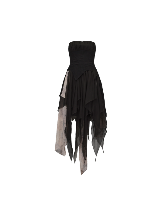 ELYWOOD BLACK AND WHITE CONTRASTING TUBE DRESS
