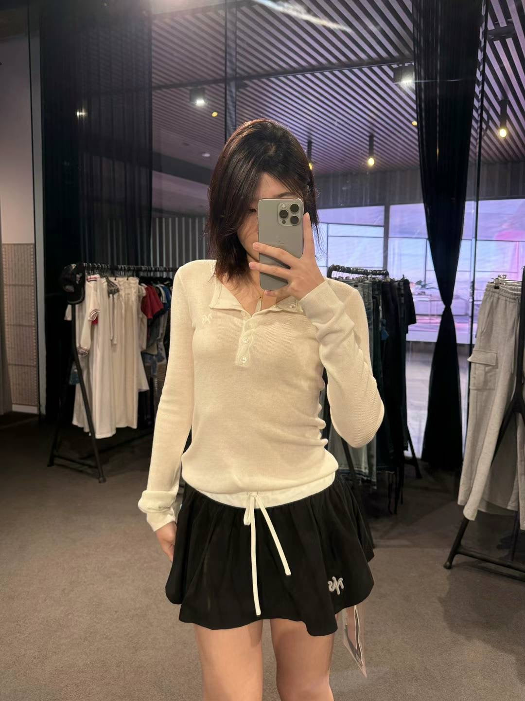 NAWS WHITE TWISTED HENLEY COLLAR KNITWEAR TOP