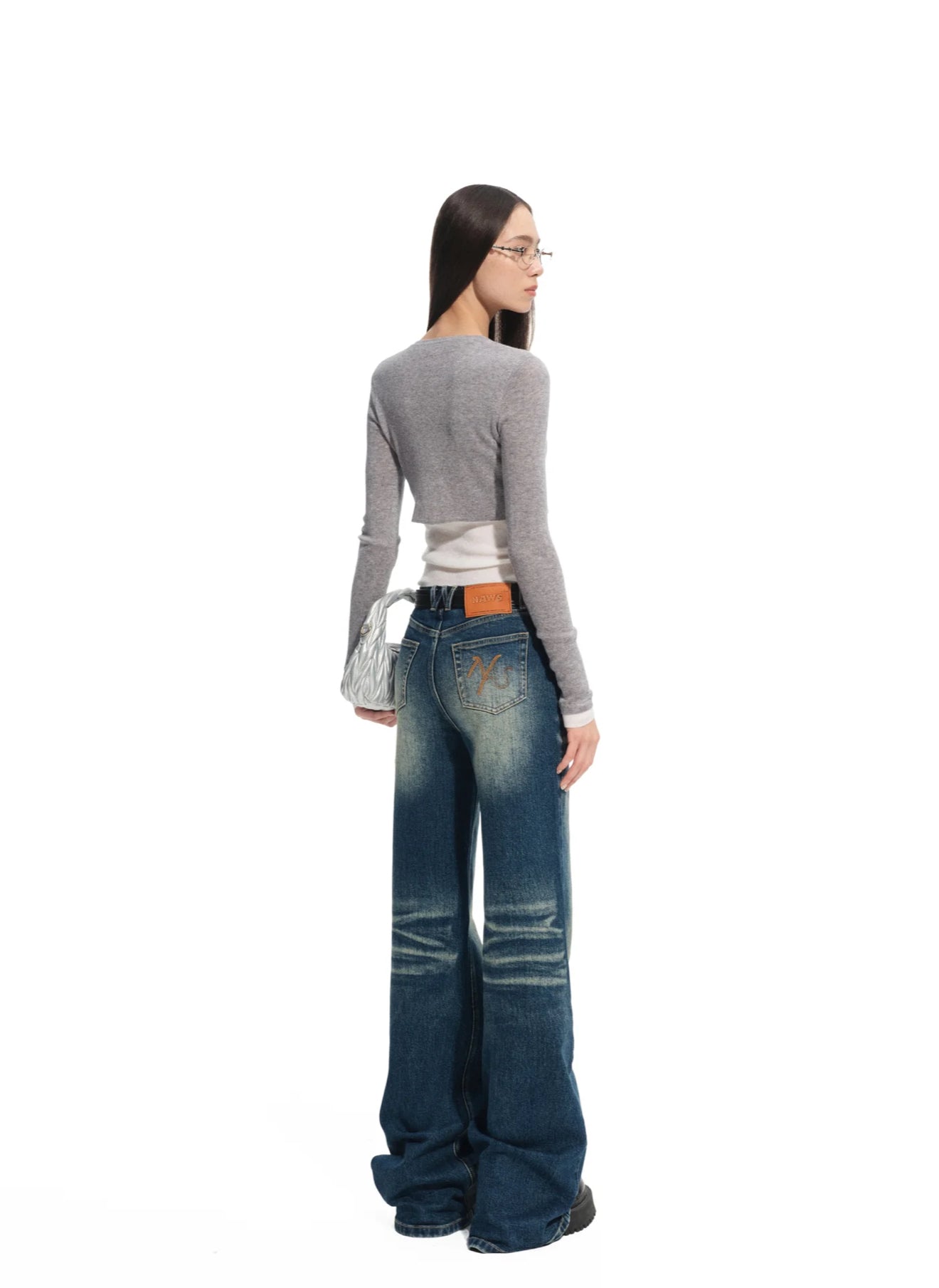 NAWS WHITE TEA GRAY CHAMPS KNIT SWEATER