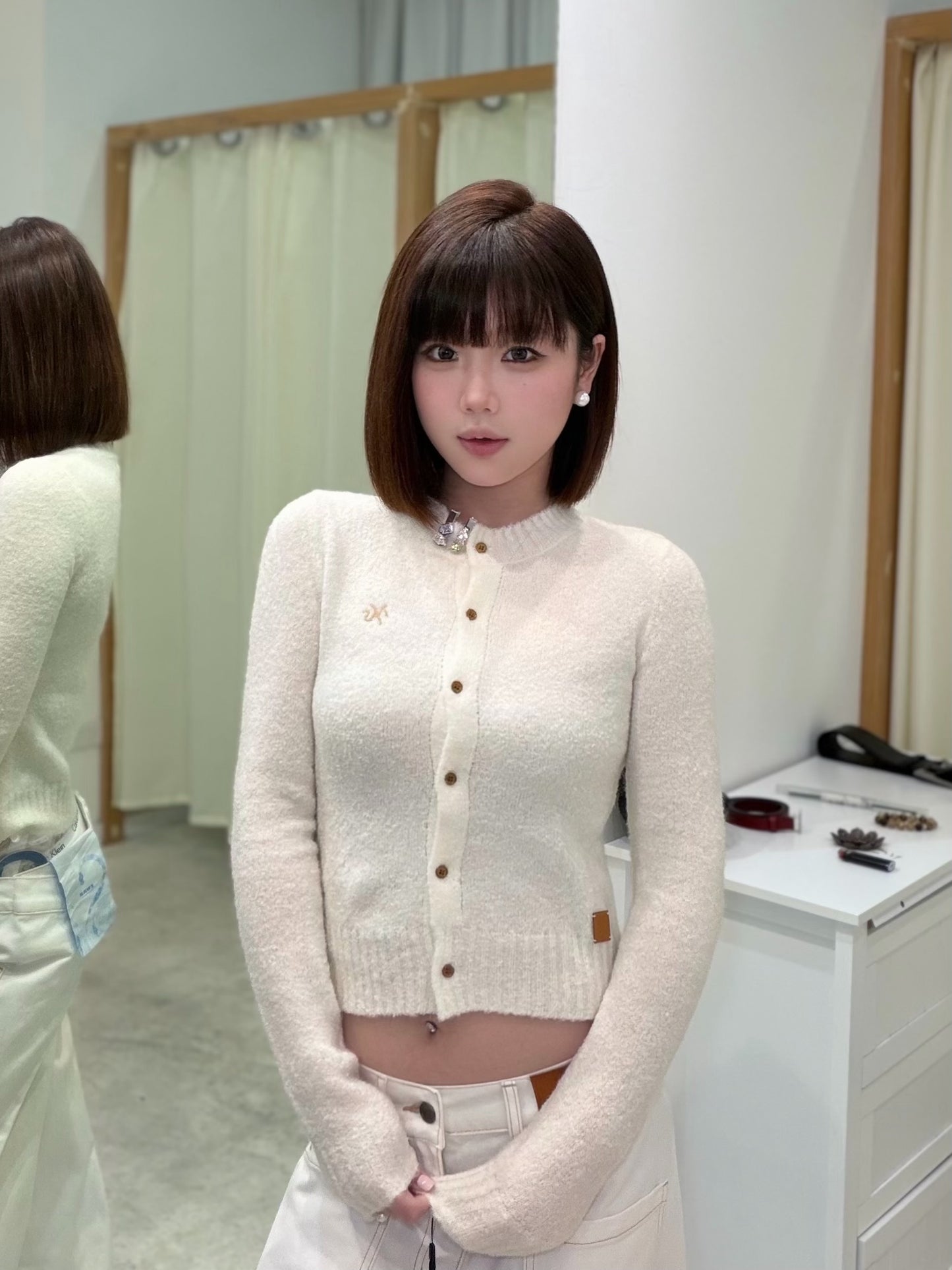 NAWS POLAR CREW-NECK KNIT CARDIGAN