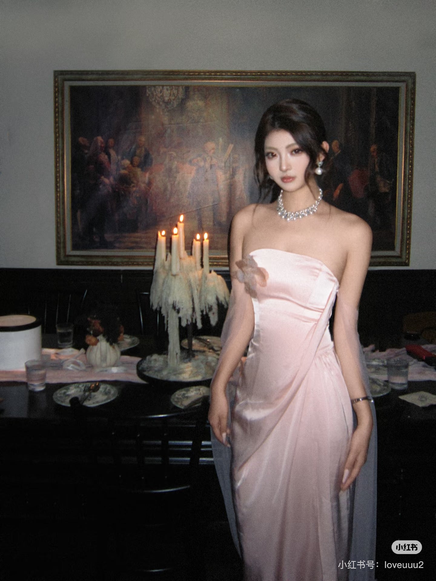 Crow Crew pink satin dress