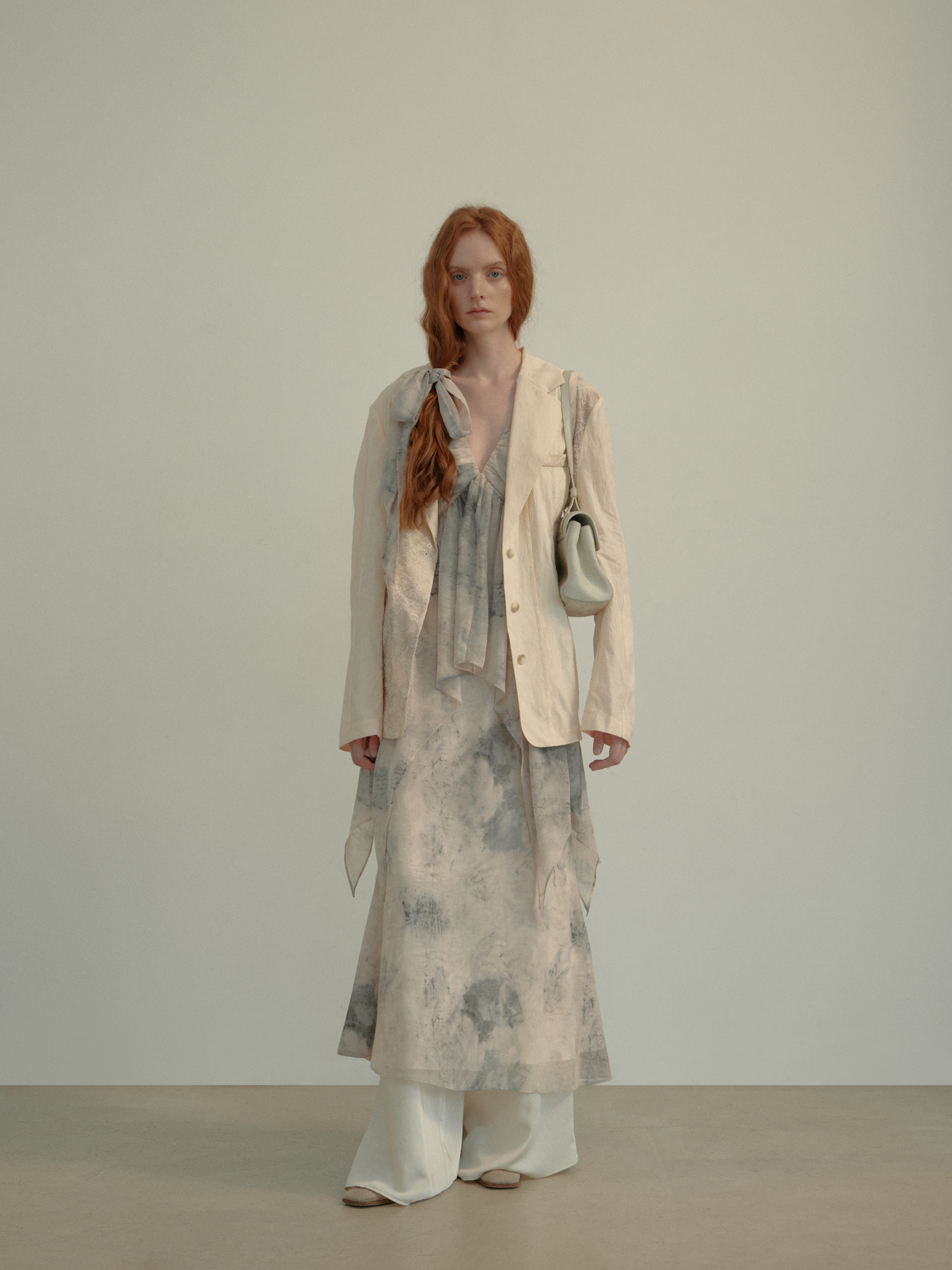 ELYWOOD APRICOT LACE PANEL BLAZER