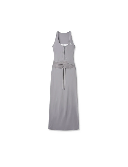 NAWS SEAGULL GRAY OBSIDIAN STRAPLESS DRESS