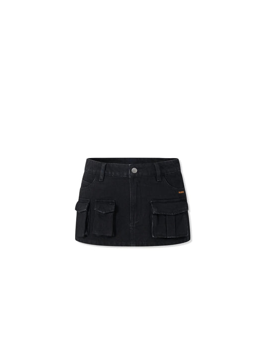 NAWS BLACK CERAMIC DENIM SKIRT