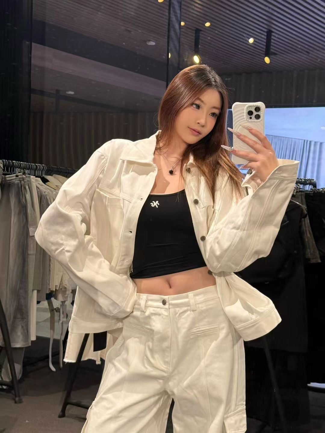 YJ1 OVERSIZED DENIM JACKET IN WHITE