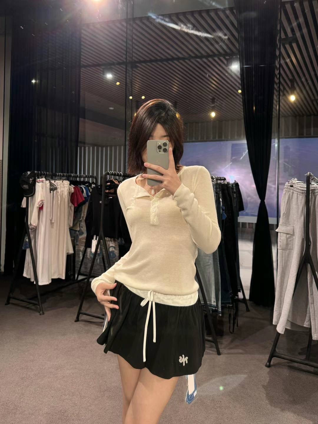 NAWS WHITE TWISTED HENLEY COLLAR KNITWEAR TOP