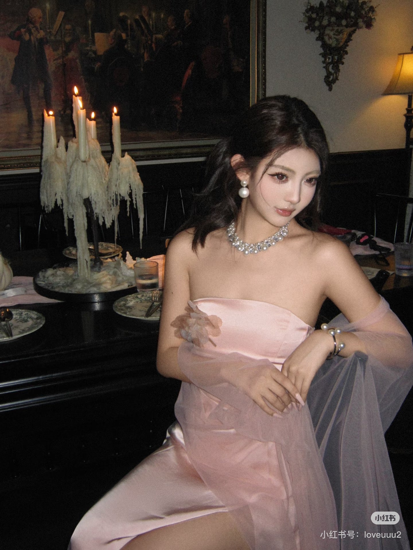 Crow Crew pink satin dress