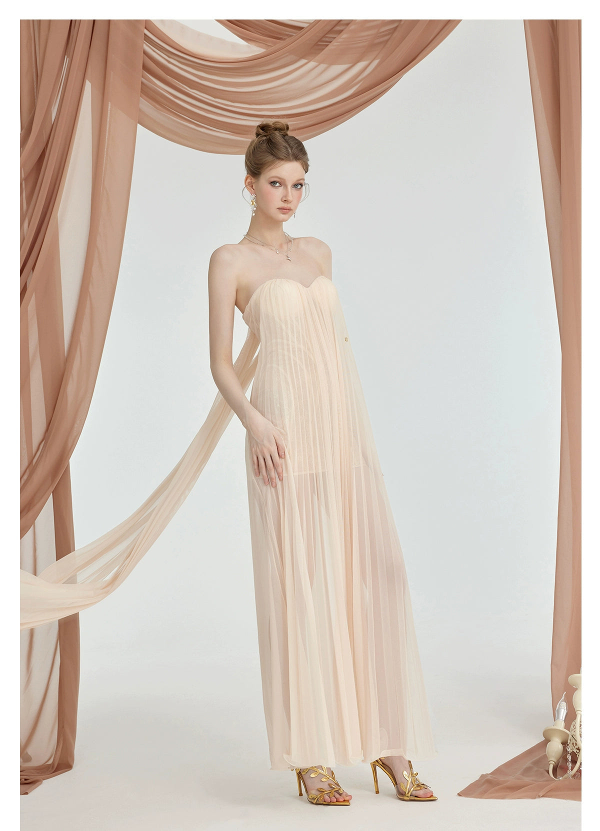 Sheer Luck Thea Strapless Mesh Backless Dress