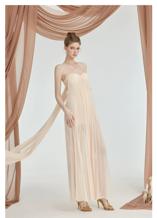 Sheer Luck Thea Strapless Mesh Backless Dress