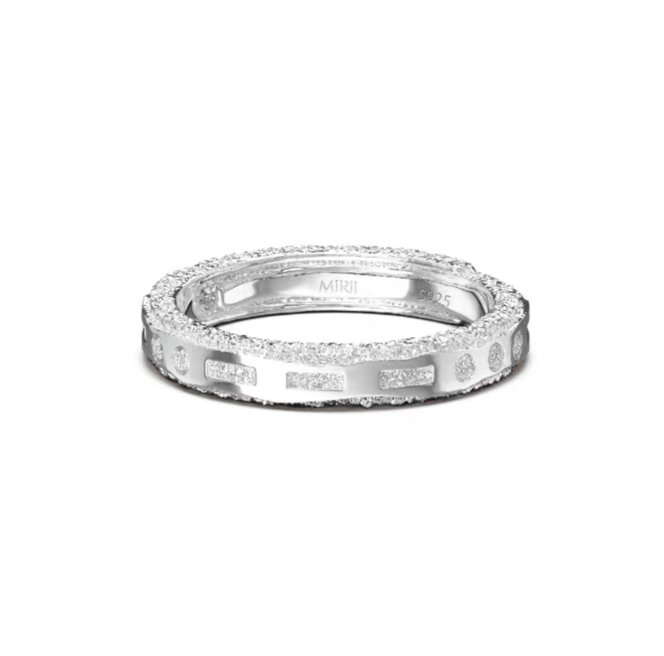 Miowrhyme silver “Morse code” couple ring