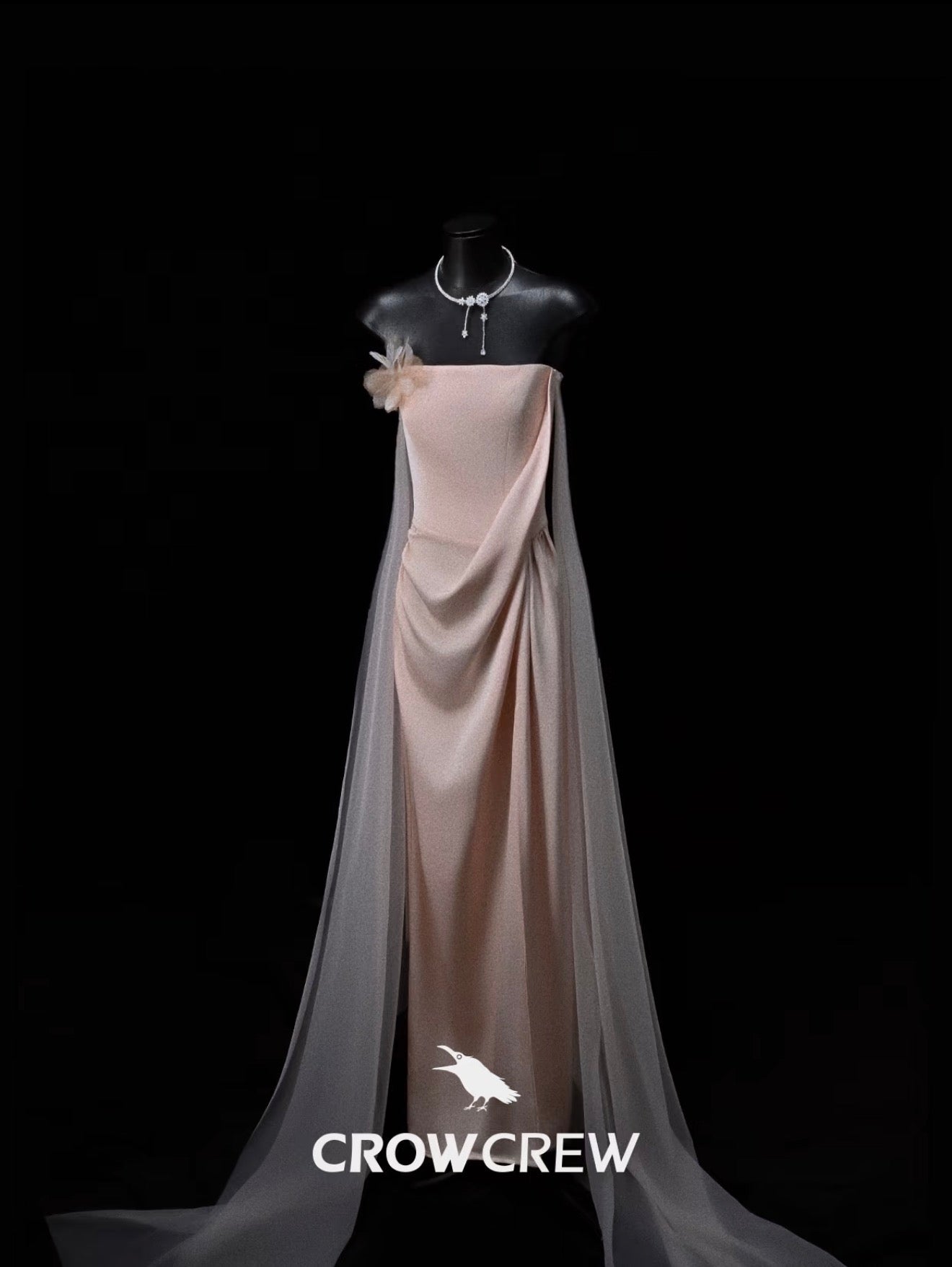 Crow Crew pink satin dress