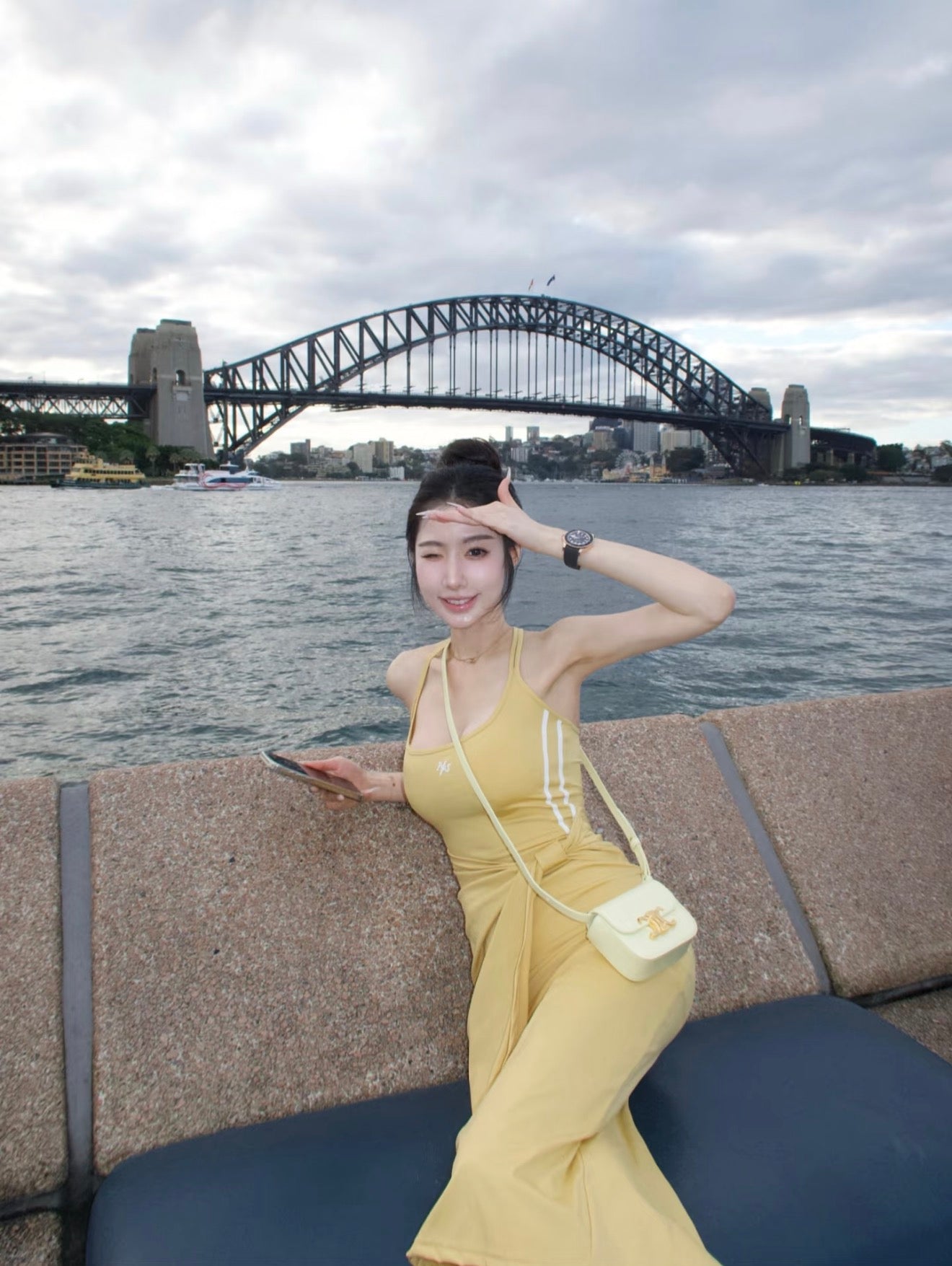 NAWS SKIN TWIST DRESS IN YELLOW