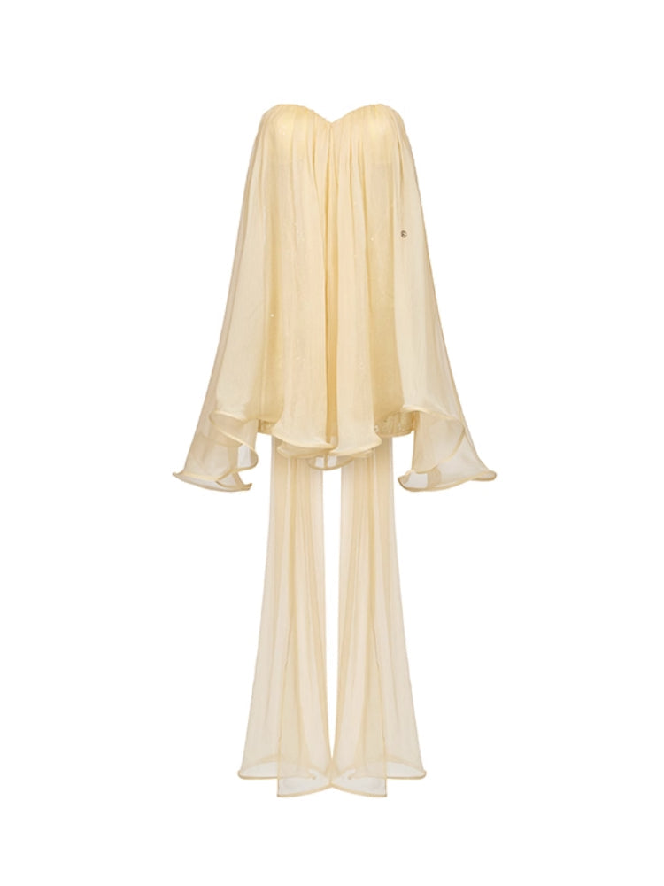 Sheer luck Thiri Chiffon Tube Top Dress