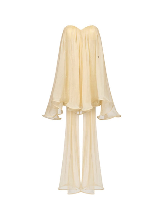 Sheer luck Thiri Chiffon Tube Top Dress