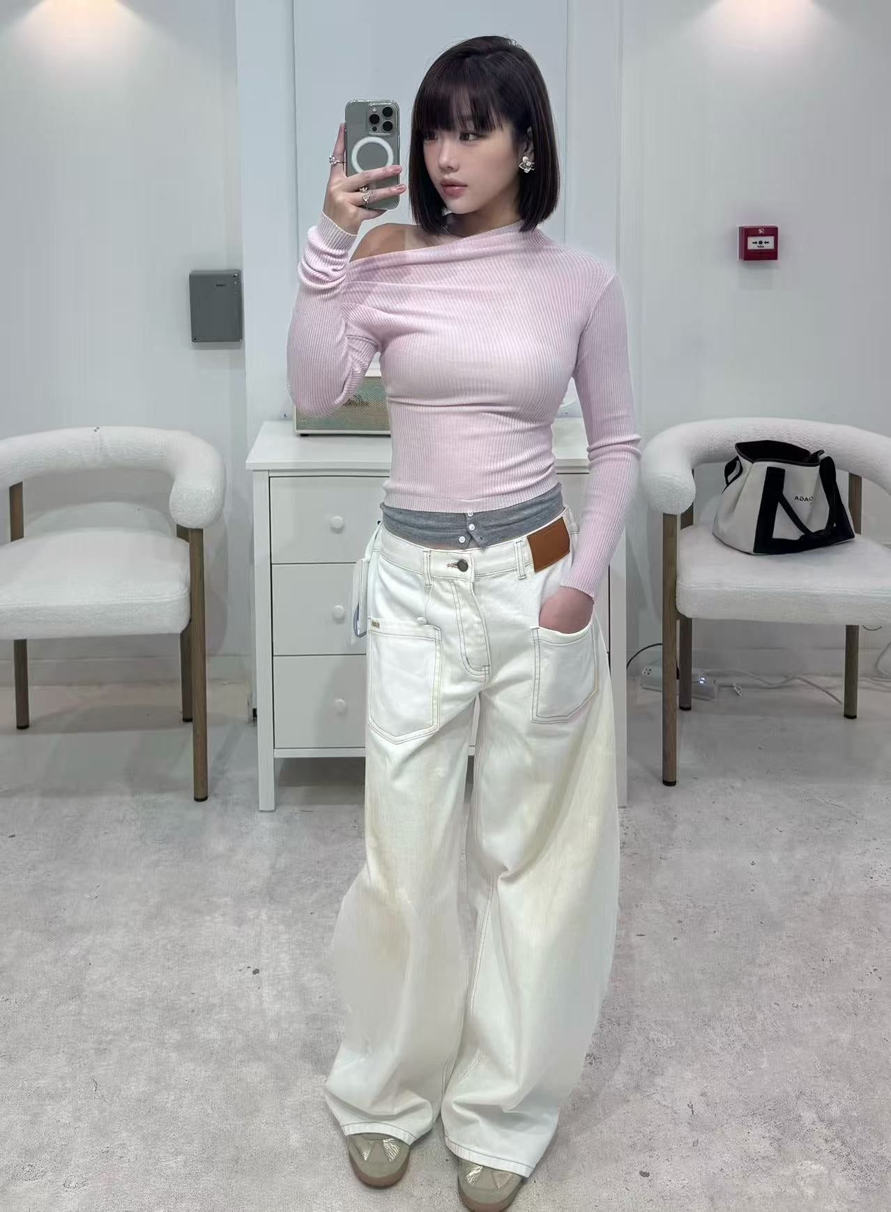 NAWS GRAY MIST PINK NEVA KNITWEAR