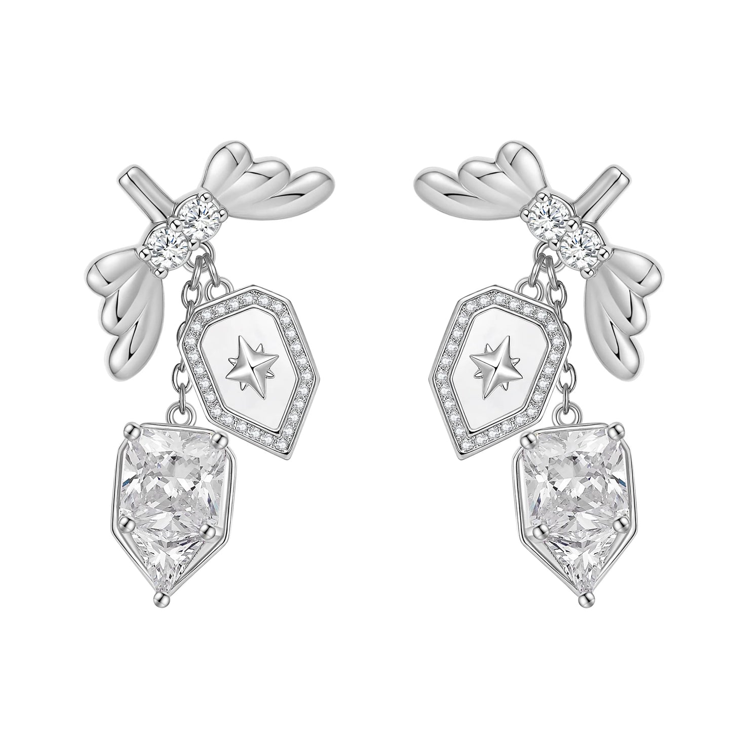 Poem Dreamguardian Earring-white